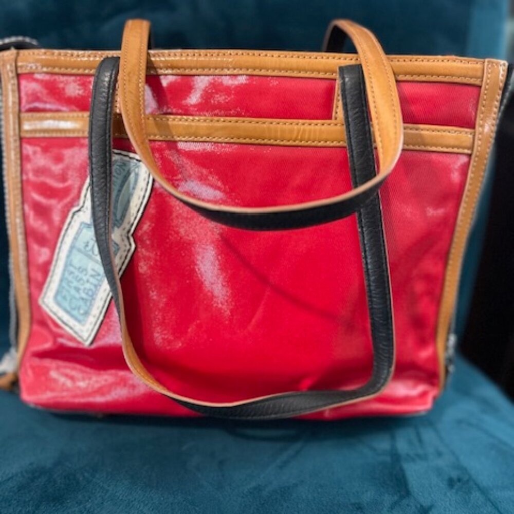 Brighton VIP Riviera Fashionista Leather Coated Canvas Shoulder Bag - Picture 3 of 6
